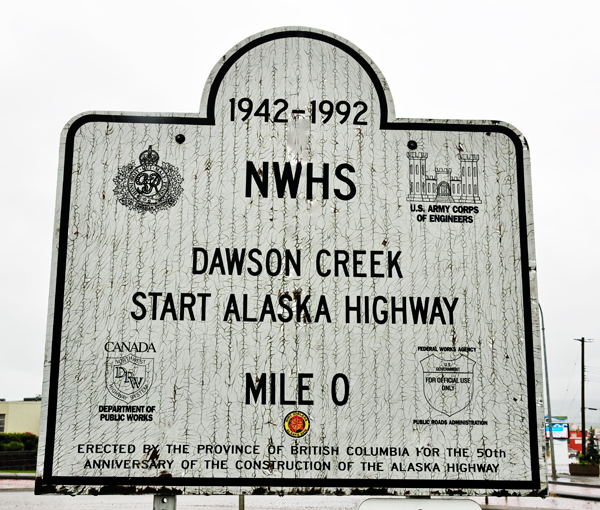 Dawson Creek Mile 0 sign